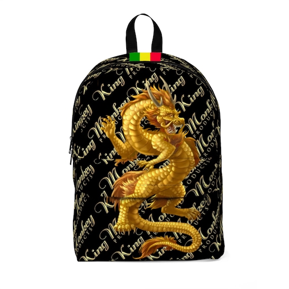 King Monkey Unisex Classic Backpack Gold Dragon