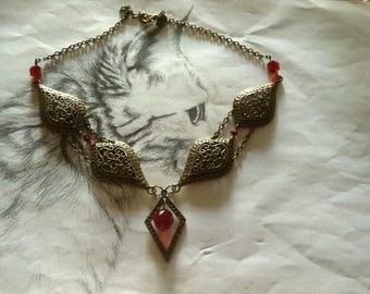 Necklace oriental Ruby Red "Jasmine"