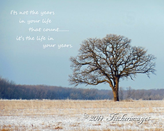Bare Lone Tree with Inspirational Quote Color Wall Art Home