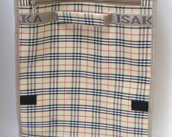 Vintage Foldable Tote Bag With Wheels,Nova Check,Grocery,Reusable. FREE Shipping