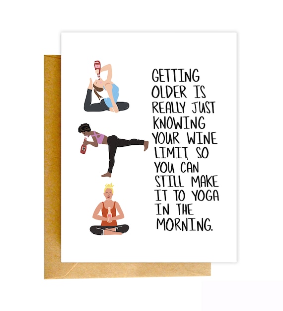 Funny Birthday Card Funny Yoga Card Birthday Card Funny