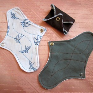 3 pack Cotton Panty-liners~ washable panty liners~ cotton reusable pads~ for daily use/ light flow period days/ tampon backup~ natural eco!