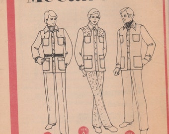 Men's Safari Jacket, Shirt-Jac Pattern McCalls 3437 Size 34 Uncut