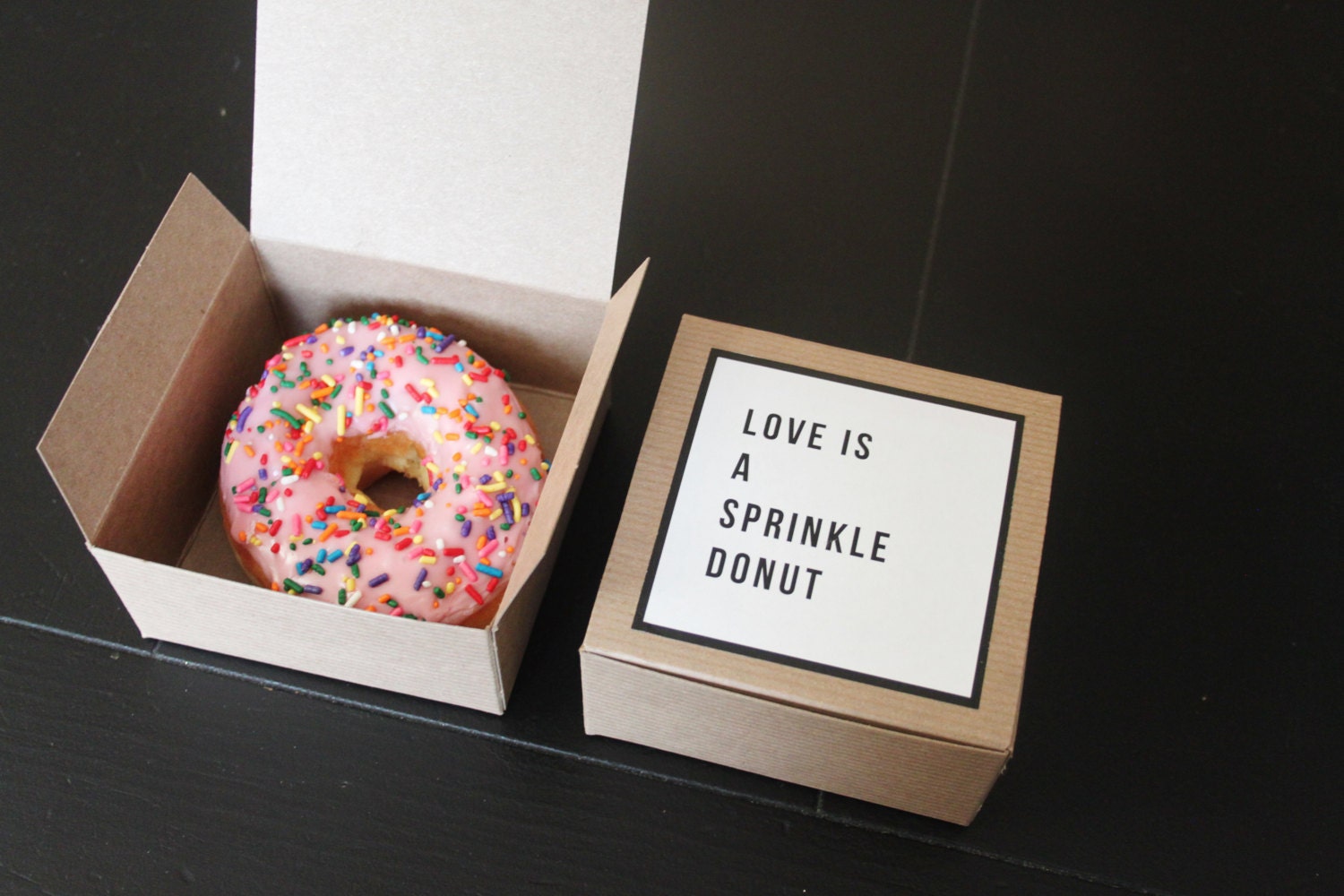 Dozen Donut Favor Boxes Single kraft Donut Box Wedding