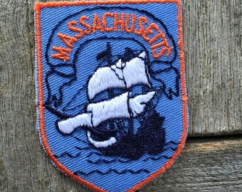 Massachusetts Vintage Souvenir Travel Patch from Voyager