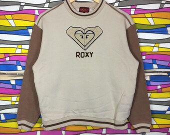 Rare!! ROXY Sweatshirt Big Logo Spellout Sweatshirt