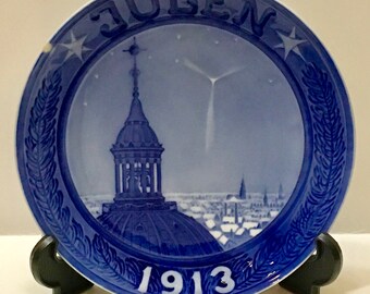 Royal Copenhagen Denmark Julen 1913 Annual Christmas Plate