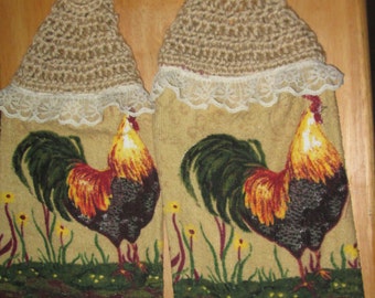 Kitchen Towel with Crochet Top