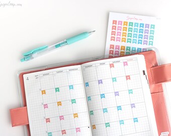 Mini Date Flags, Planner Stickers, Date Cover Stickers, Calendar Numbers, 1-31, Gelato Color Set, Day Numbers, Day of The Month, DAT8