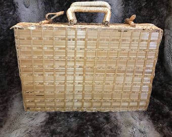Vintage wicker picnic basket