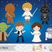 Instant Download Digital Star Wars Clipart, Digital Star Wars Clip Art, Star Wars Birthday Party, Star Wars Party Printable, 00178