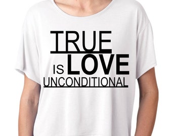 White Oversized Crop Top with Print Love is unconditional graphic tee tumblr statement shirt S M L/XL