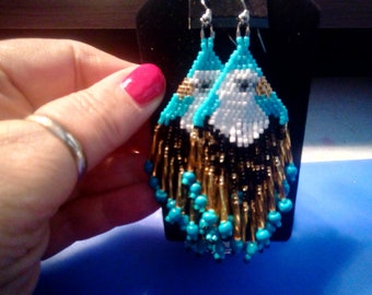 Eagle beaded earrings
