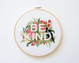 PDF Digital Download - Artist Series - Be Kind Embroidery Pattern - Thread Folk and Lauren Merrick