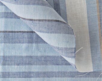 Yarn Dyed Linen Vintage Stripe - Blue - By the Yard 41954