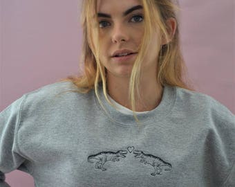 Embroidered dino heart Sweater