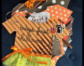 Halloween Scrapbook, Baby's First Halloween, Mini Halloween Scrapbook, Gifts for baby's first halloween, Halloween, Halloween premade album