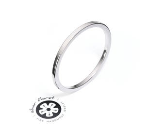 1.25mm Extra Thin Flat Ring Spacer, Sterling Silver, Square, Thin Ring Divider, Ring Guard, Ring Spacer