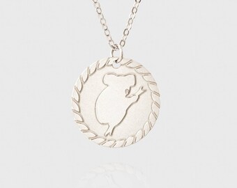 koala silver Necklace , dainty simple gift birthday , gift for her , gold koala pendant , small animal charm , accessories , sale