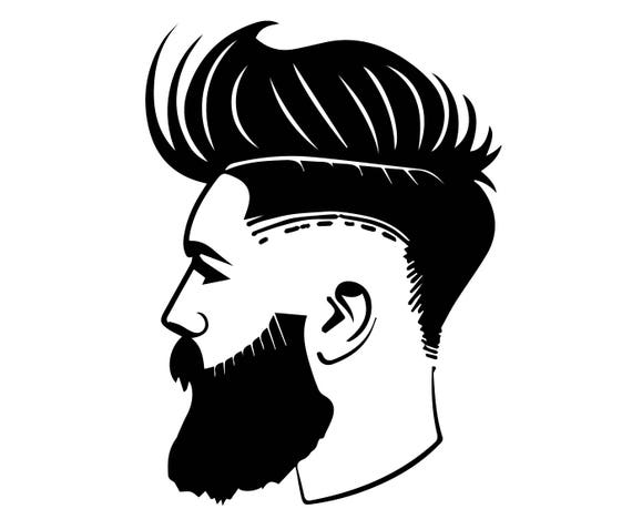 Haircut Barber Fashion Style Handsome Beard Mustache Retro