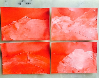 Handmade Fire Mountains, Textured NoteCards, Set of 4