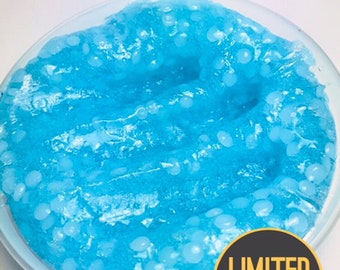 Blue Raspberry Slushie Slime Scented slime with extras Satisfying crunchy asmr from BlissBalm popular slime shop Refresher slime