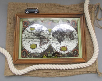 World Map Gift, Vintage World Map, Map Lovers, Vintage Map, Old World Map, Wall Art Display, Mirror Map, Wall Decor, Travel Gift