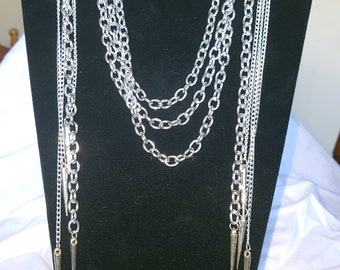 Silver multi strand chain