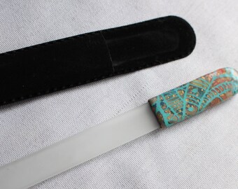 Large Glass Nail File Clay Design