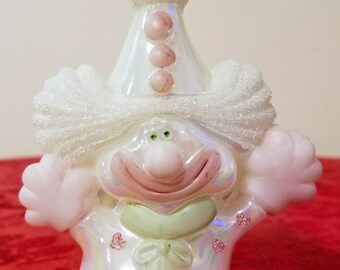 Fenton Carnival Glass Hand Painted Clown Figurine