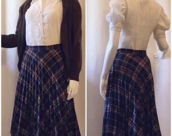 Sears 1950s Plaid Pleated Skirt