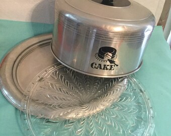 Vintage Cake plate with dome lid.