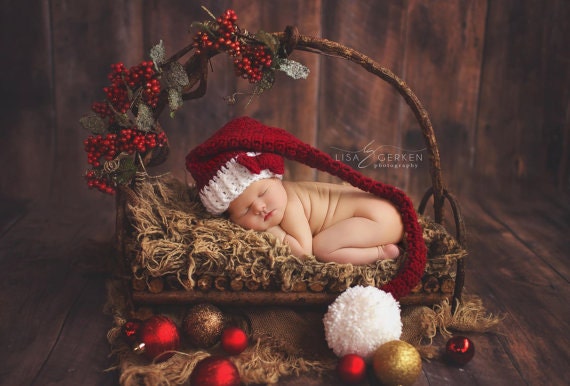 Newborn santa hat newborn christmas hat newborn photo prop Newborn santa hat newborn christmas hat newborn photo prop