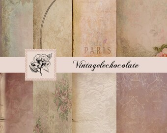 Digital Paper, Digital Background Paper, Vintage Scrapbook Paper, Rose Collage Papers, Vintage Digital Scrapbook Supplies No P.21