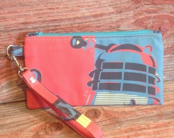 Doctor Who inspired "Dalek" zipper pouch - ready to ship