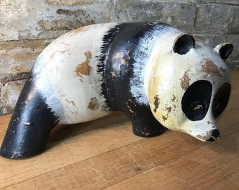 Carved Wooden Folk Art Panda