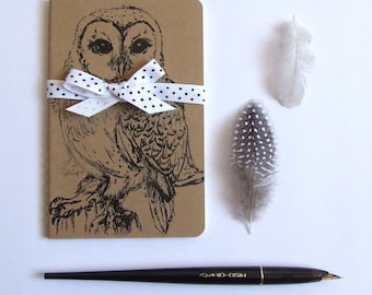 Barn Owl Notebook Gocco Printed Pocket Moleskine Cahier Notebook