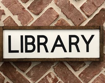 Library sign | Etsy