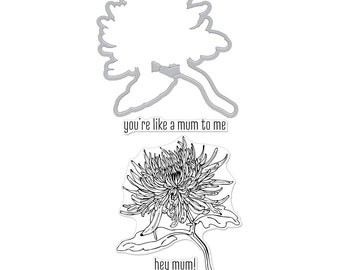 Hero Arts - Hero Florals Mum Stamp & Cut DC235