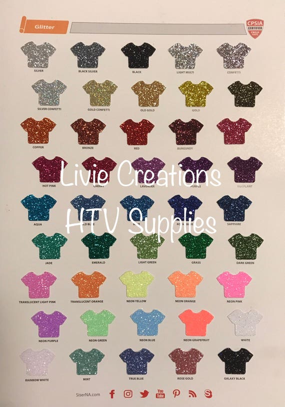 10 pack Siser Glitter HTV RTS 12 x 10 Sheets Glitter