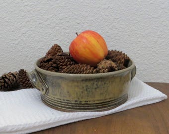 Casserole Baking Dish - Handmade Stoneware Ceramic Pottery - Burnt Iron Brown and Birch Brown - 1-1/2 Quart
