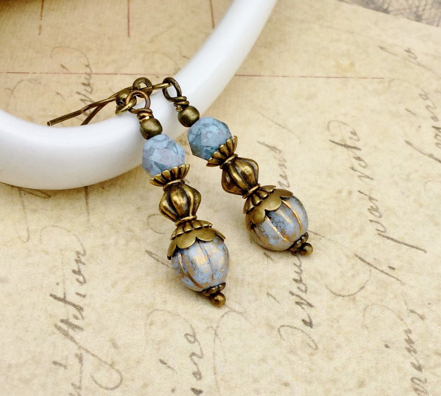 antique blue earrings