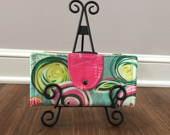 Cash Envelope System Wallet/Clutch (Dave Ramsey style budgeting) 4, 6, 8 or 10 zippered pockets//Floral wallet