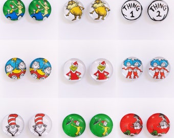 The 'Dr. Seuss' Glass Earring Studs