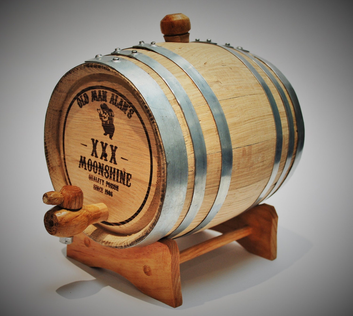 1 Oak Barrel engraved wine barrel whiskey barrel keg wine keg