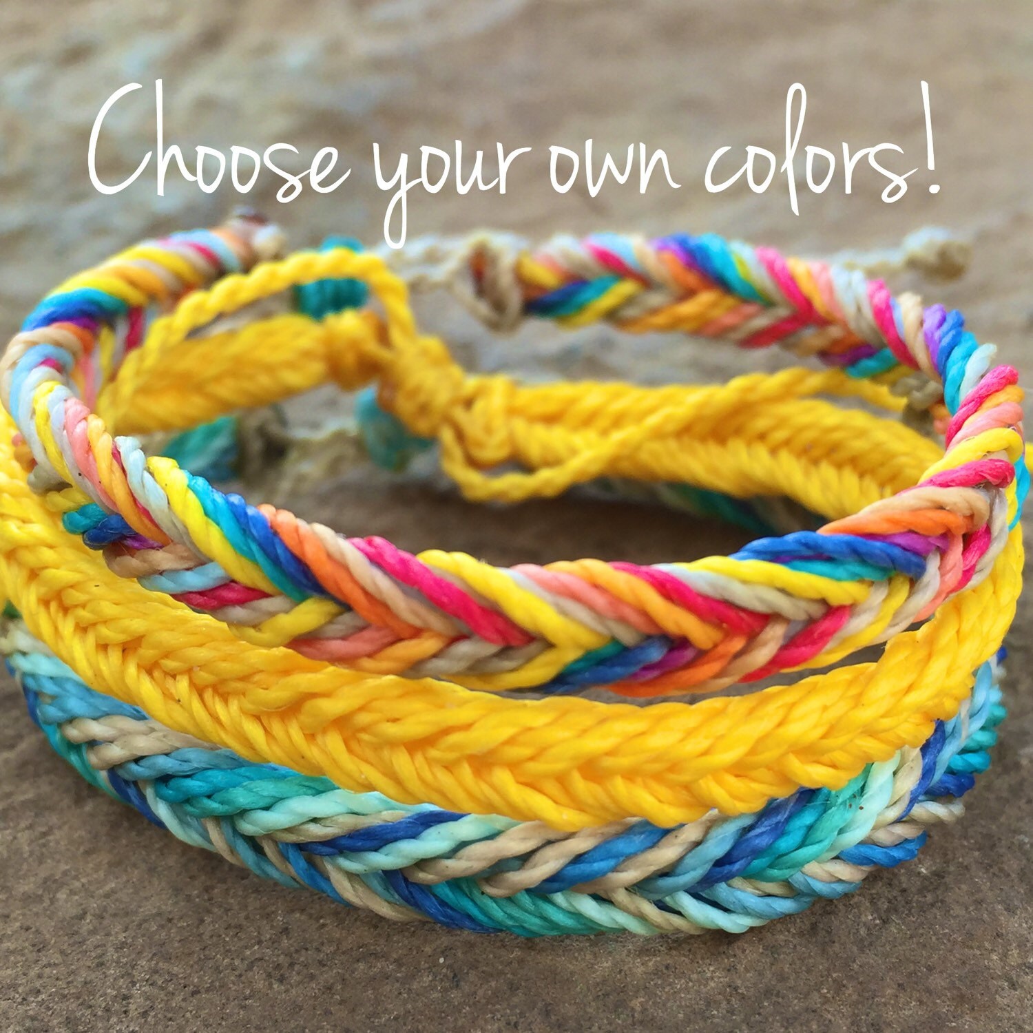 1 medium braided bracelet stackable bracelet string