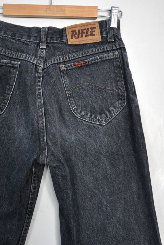 VIntage high-waisted RIFLE jeans dark grey / faded black