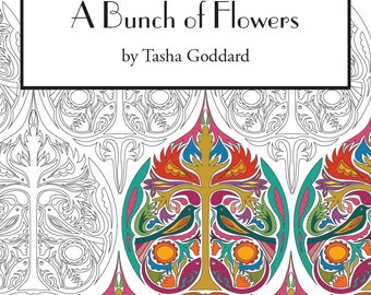 A Bunch of Flowers - Grown-up Colouring Book
