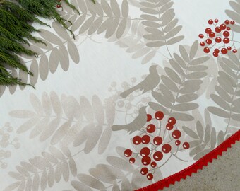Bird Christmas Tree Skirt Christmas Decor Xmas Tree Skirt Holiday Decor Swedish Christmas Ornament Bird Ornament Bird Decor Christmas Decor