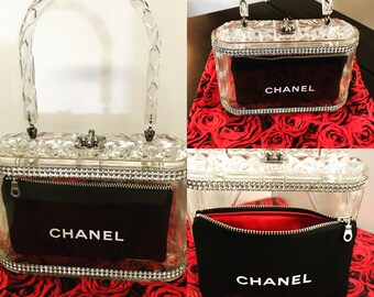 Vintage Lucite Purse with Rhinestones